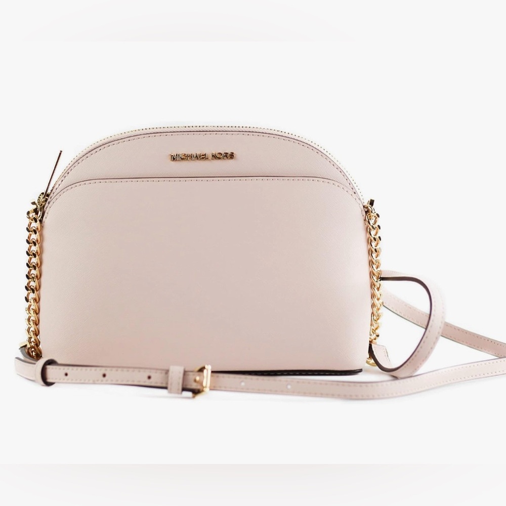 Michael Kors Jet Set Travel Medium Dome Crossbody Bag in Powder Blush